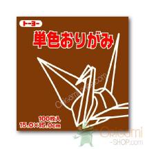 Papier Origami Marron 15x15 cm 100 feuilles japonais scrapbooking